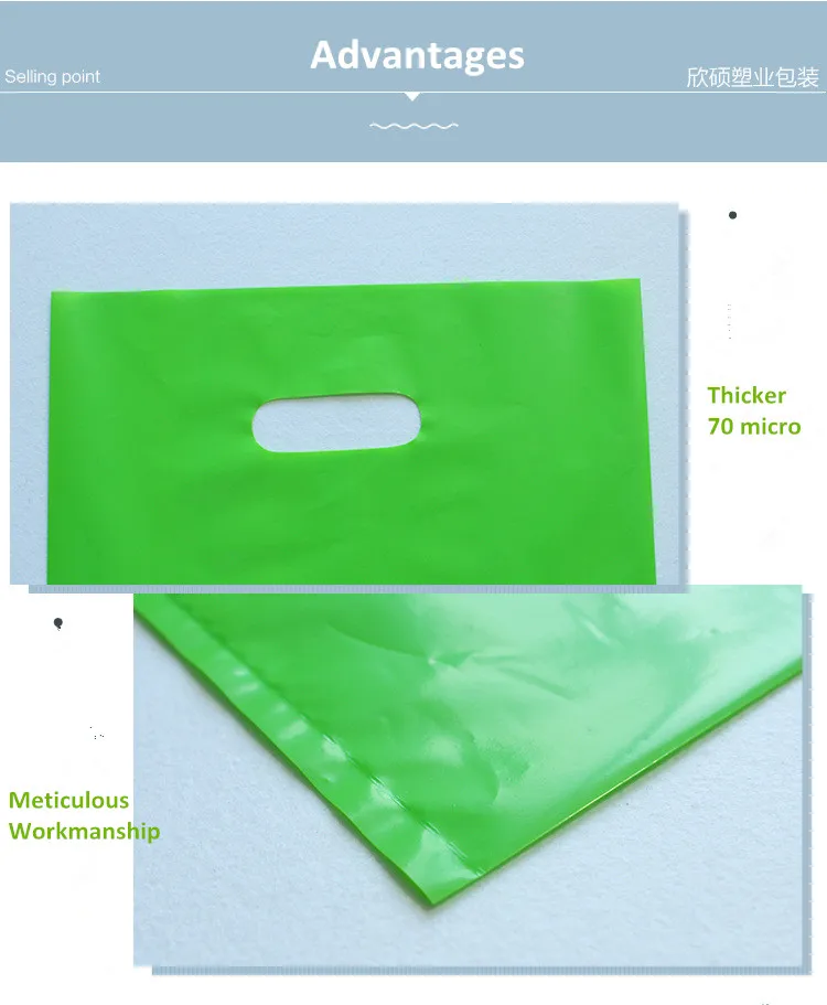 Custom Branded Plastic Shopping Bags Die Cut Plastic Bag Wholesale