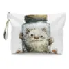 Cream White Jar Fluffy Cat