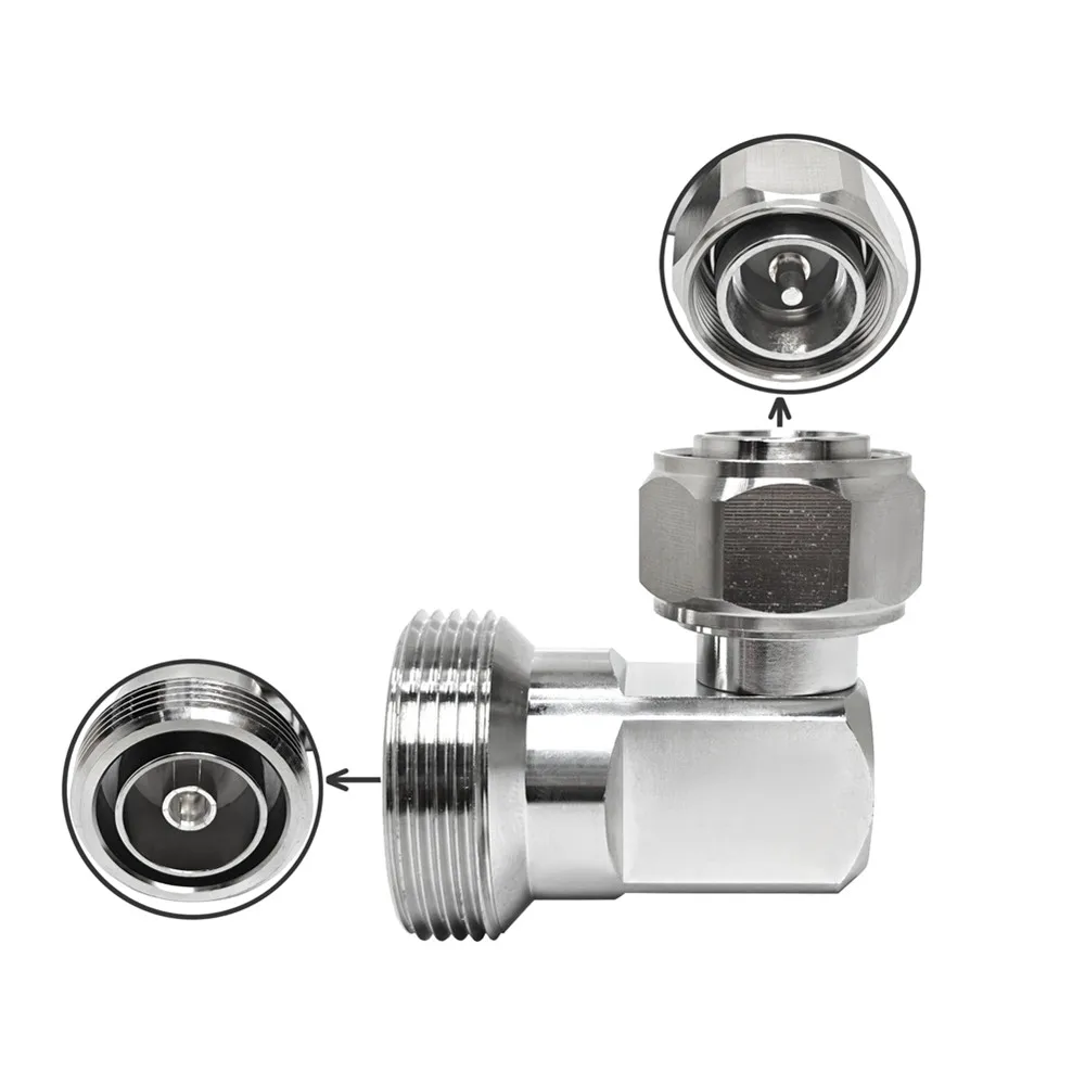 Low PIM 4.3-10 RF Adapters 4.3-10 Mini Din Male to 7/16DIN Female Right Angle RF Coaxial Adapter Connector