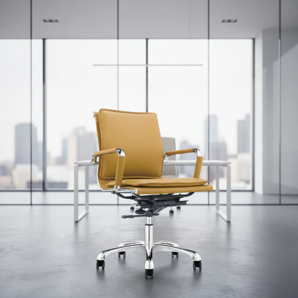 Modern Ergonomic Leather Executive Chair with Adjustable Height and Comfortable Back Support 3