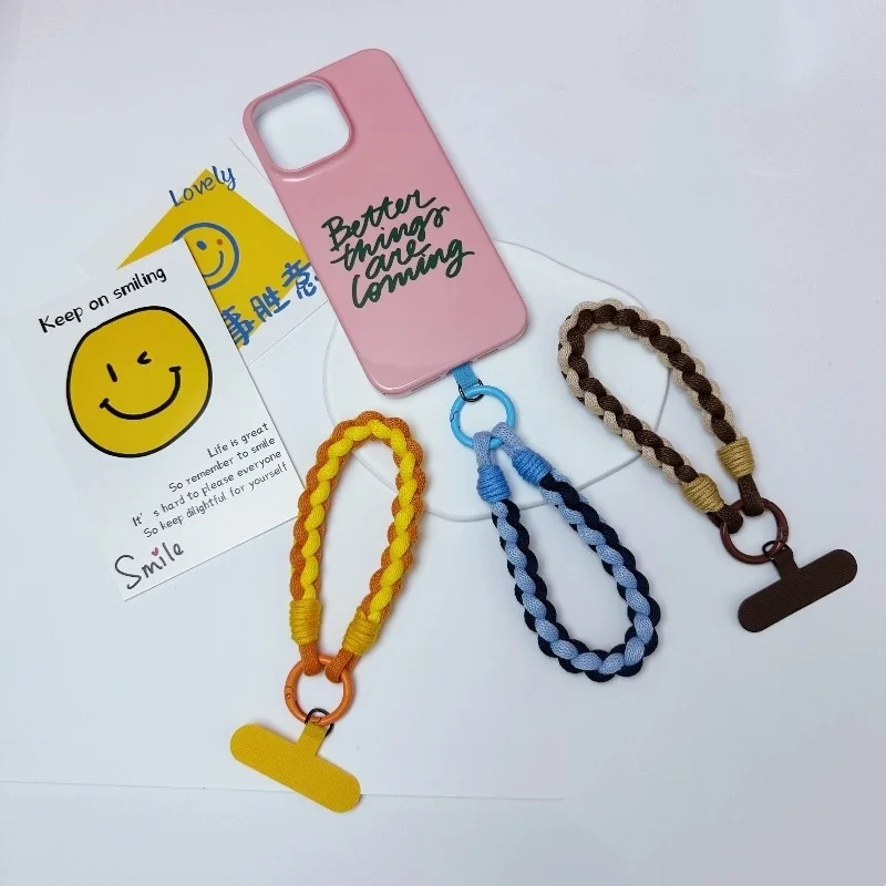 product laudtec custom logo multi color nylon mobile phone lanyard cute universal phone rope for iphones mobile with customized design-5
