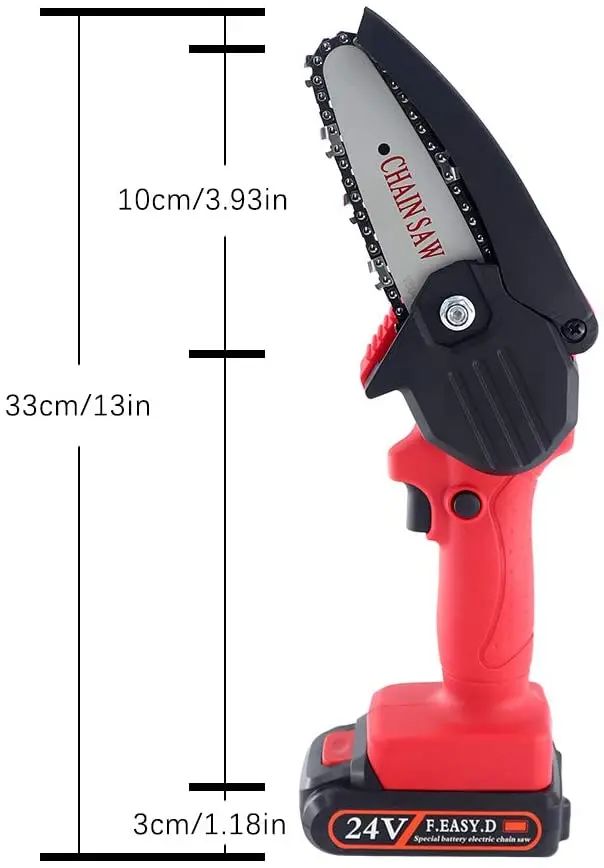 4 Inch 24v Mini Chainsaw One Hand Portable Cordless Convertible
