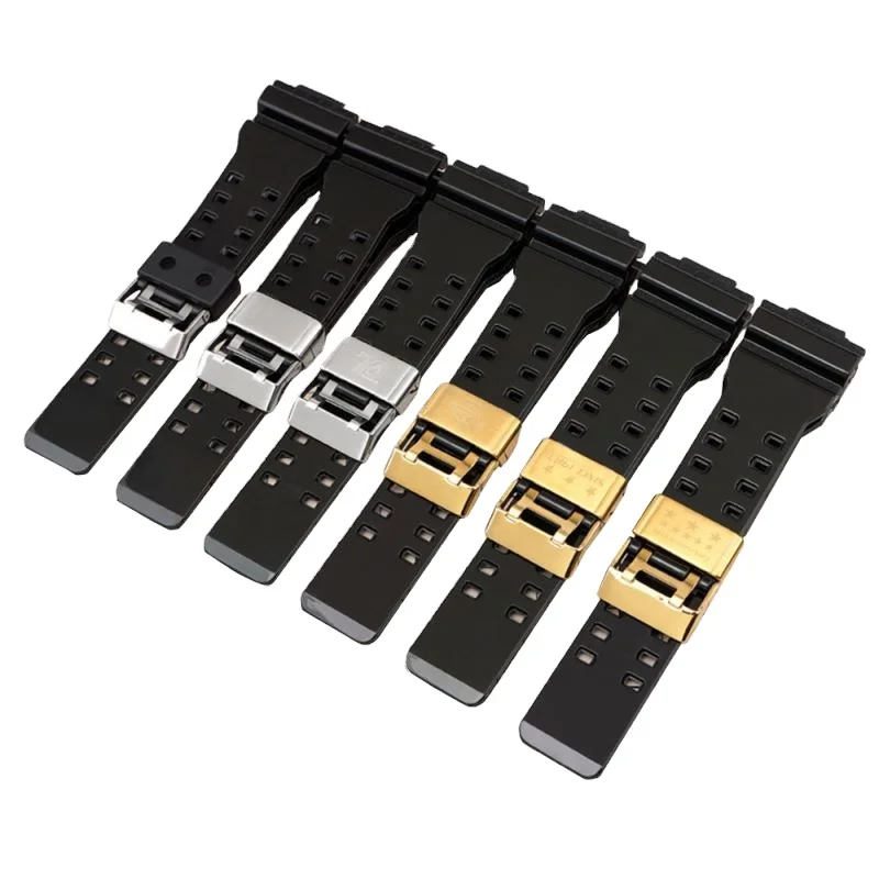 Replacement Loop Hoop Ring Strap Band Stainless Steel Resin Rubber for Casio GShoc Watch