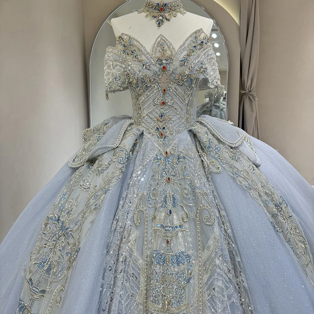 blue vintage wedding dresses Blue Mermaid Vintage Tulle Long Evening Dresses,Sleeveless Party Gowns –  classygown main image 0