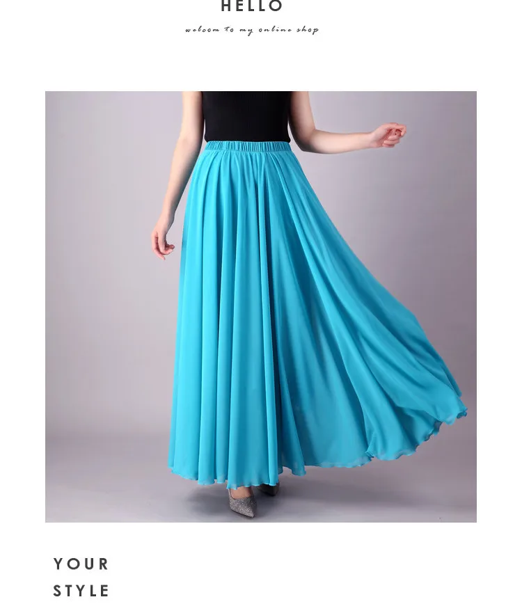 Factory Price 720 Degree Big Hem Ladies Sheer Chiffon Wrap Maxi Skirt A ...