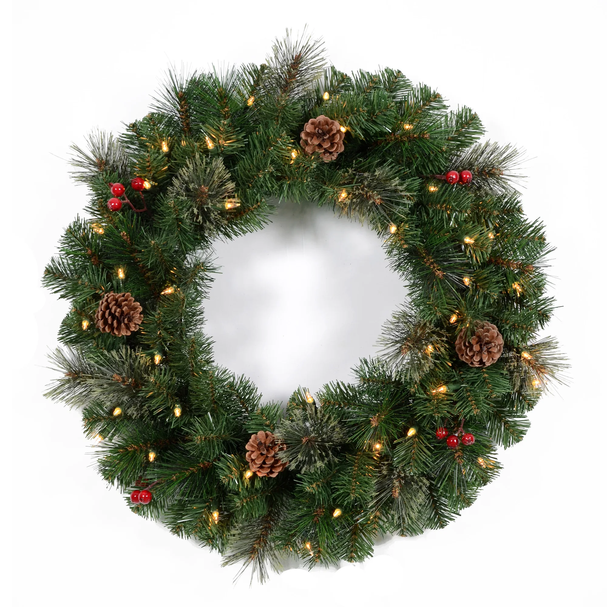 Wholesale Price Green Decorated Ornaments Christmas Wreath Supplies Pvc ...