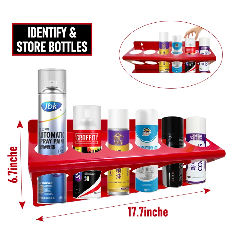Jhmech Aerosol Spray Can Holder Rack Garage Organizer Metal Wall