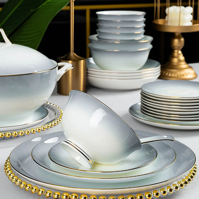 2025 Jingdezhen Bone China Dinnerware Set 6-Person 22 Pieces