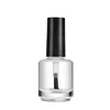 clear bottle with black cap