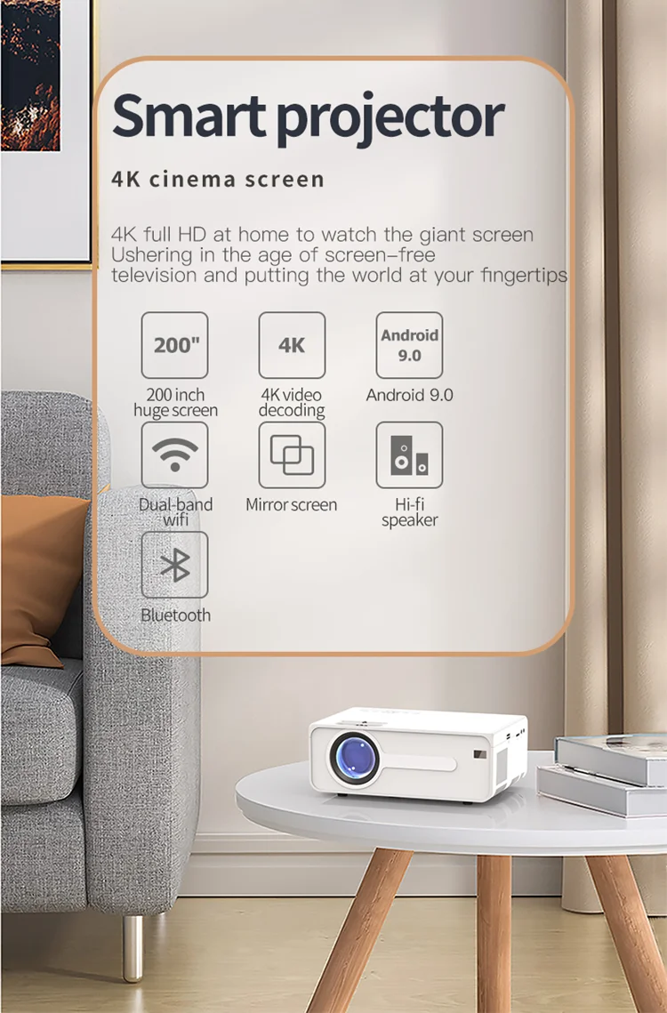 1080P HD portable projector home theater pocket mini projector 640*480P ...