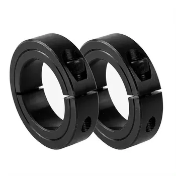 CNC Machined Single Split Shaft Collar Black Oxide Set Screw Style