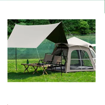 Luxury Villa Tent 4-8 People Camping Leisure Big Tent Sun Protection Rain Anti Uv automatic camping tent with canopy
