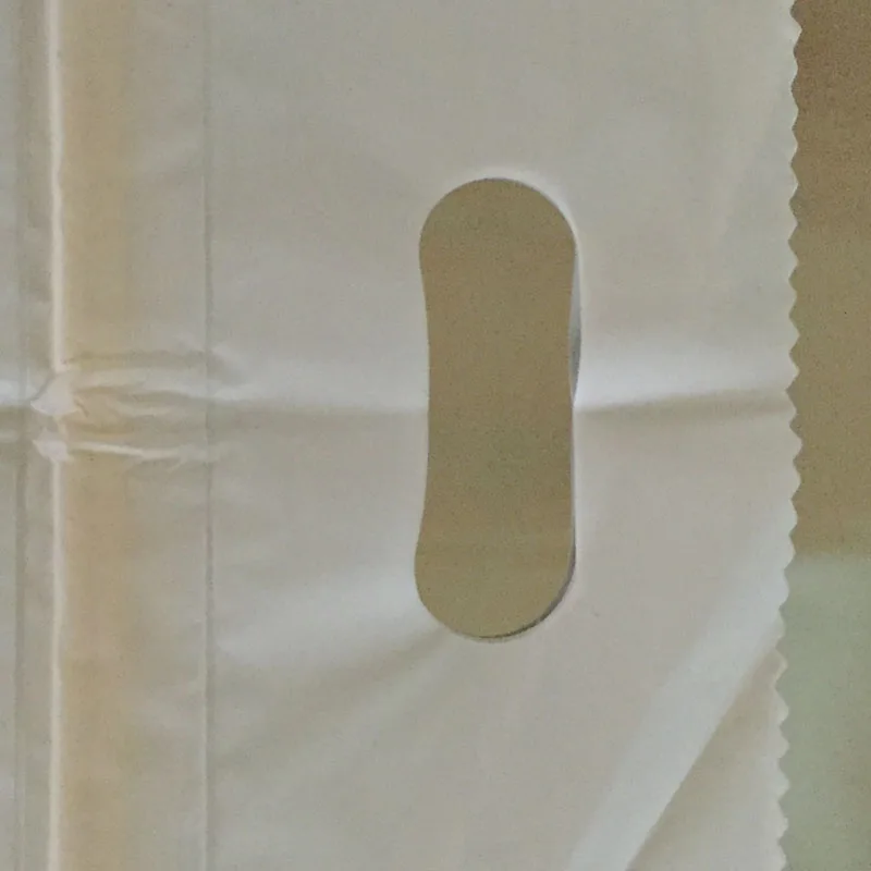 White Soft Pull Rope Drawstring Die Cut Handle Mothercare Products Carry Shopping Plastic Retail Store Polybag