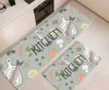 Hand Drawn Vegetables Fish Kitchen Food Pattern Kitchen Mat Set