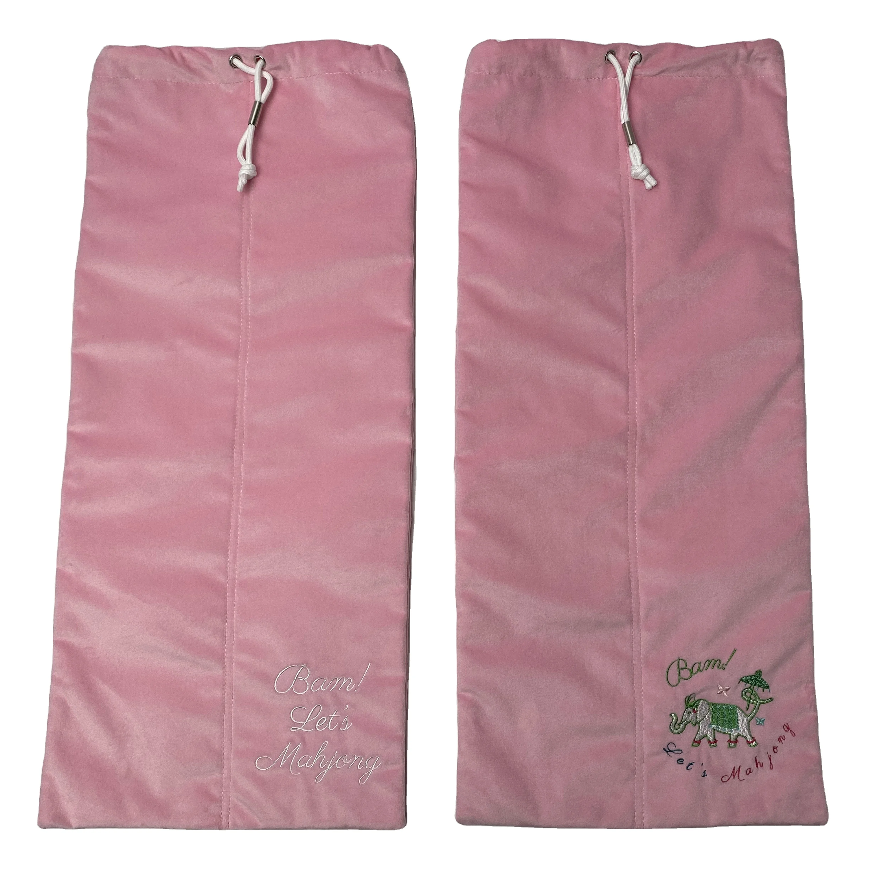 Großhandel Stilvolle Mahjong-Tasche – Freizeit-Shopper mit Doppelkordel, Vierfachschichten, Großem Fassungsvermögen, Weicher Stickerei-Streifen-Dekoration