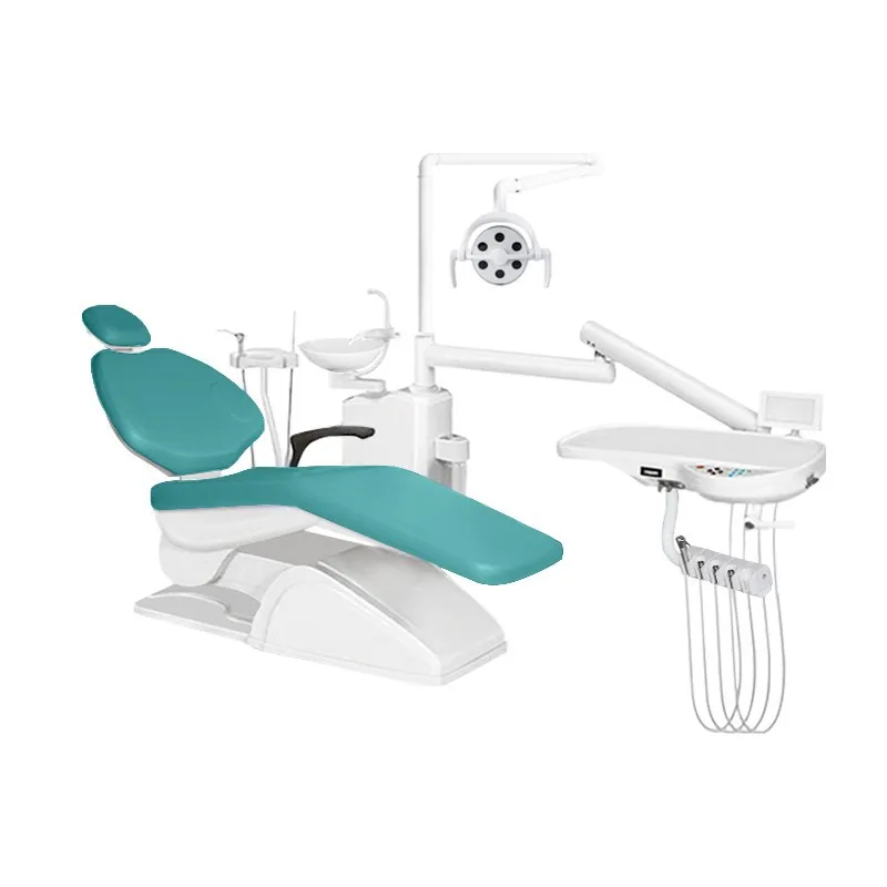 New Comprehensive Dental Chair Machine with Electric Power Source Featuring Plastic Goobed Bed Oral Dental Table with Turbine