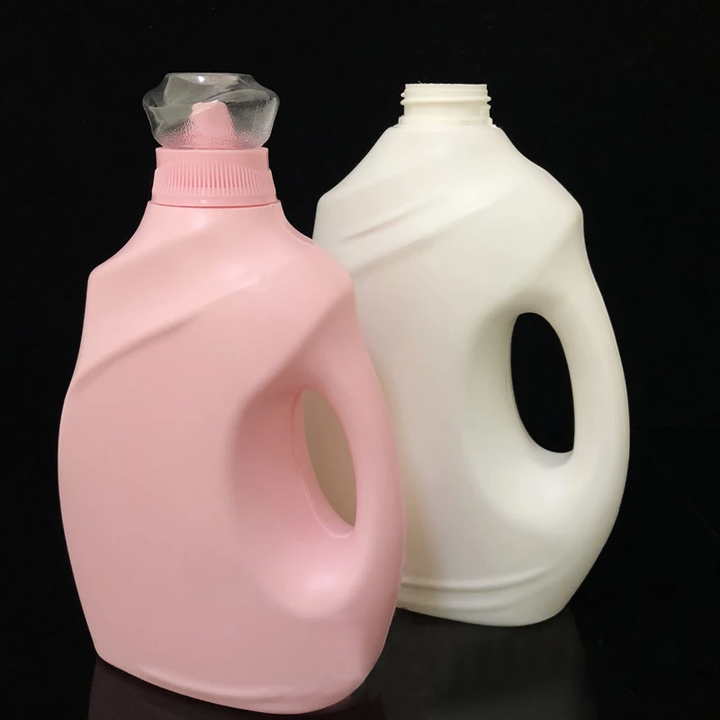 2000ml 3000ml PET Plastic Leak-Proof Liquid Laundry Detergent Bottle with Square Scale Cap for Liquid Soap Chemicals Screw Seal