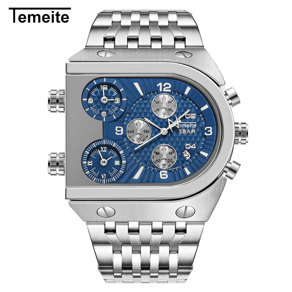 TEMEITE Large Dial Men Business Watch Multifunctional Luminous Calendar  Waterproof Quartz Watch | Business watch, Quartz watch, Stylish watches