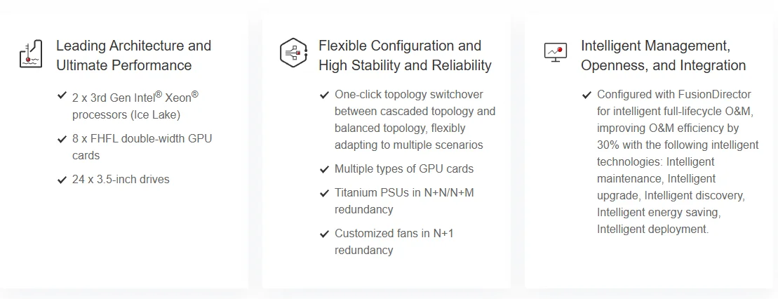 FusionServer G5500 V6 2.5/3.5 Inch SAS/SATA HDD 4U AI Rack Server with 32 DDR4 3200 on Sale
