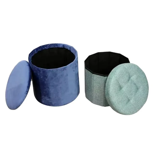 Wholesale Round Folding Storage Stool with Lid Fashion Home Furniture Storage Boxes & Bins factory