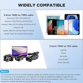 BOYA BY-MM1W 2 Channel Shotgun Lapel Wireless Mic Lavalier Microphone for Camera PC on Camera iPhone DSLR YouTube Recording detail image