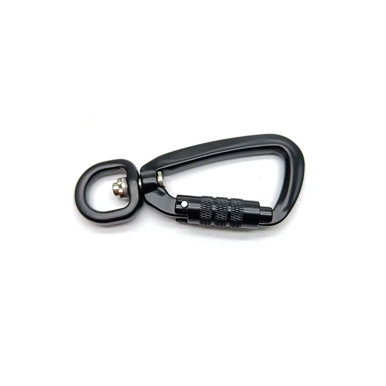 5KN/12KN 360 Swivel Rotating Self-Locking Carabiner Outdoor Camping Hiking Hanging Keychain Dog Leash Rotating Carabiner Hook