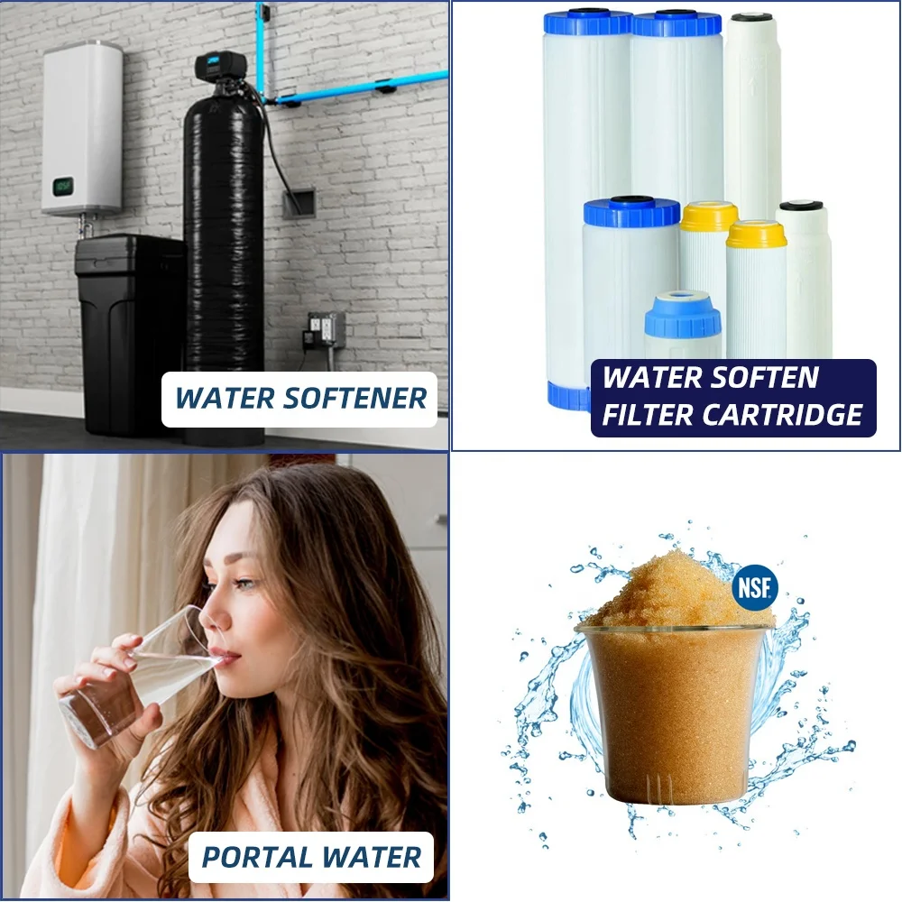 NSF Demineralization Water Softening Ion Exchange Resin Strong Base Gel Type Water Softener Resin Purolite Cation Resin 001*7