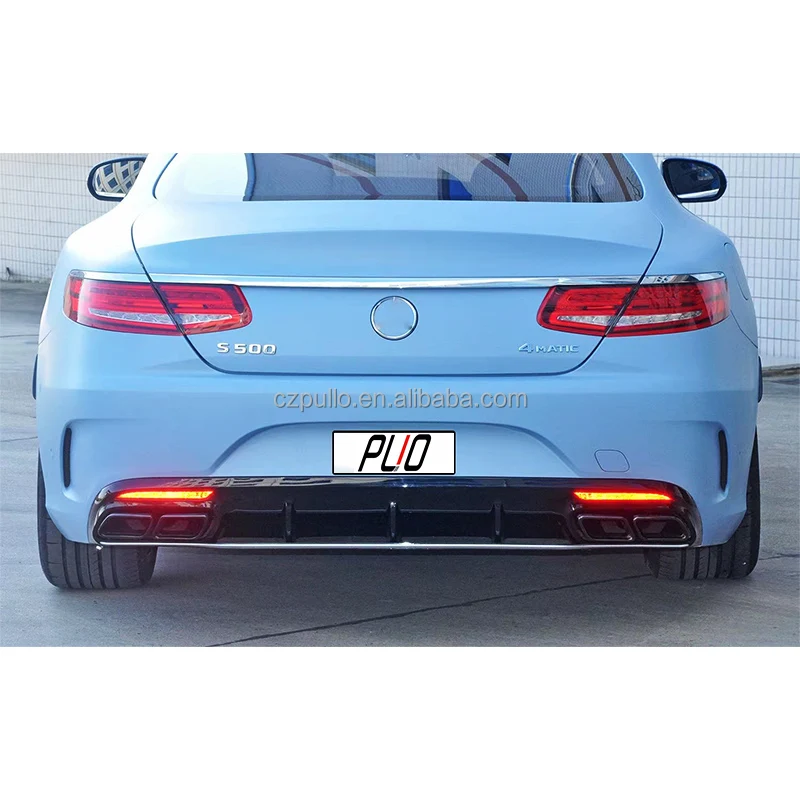 Body Kit Include Front Bumper With Grille Rear Lip Exhaust For Mercedes Benz S Class C