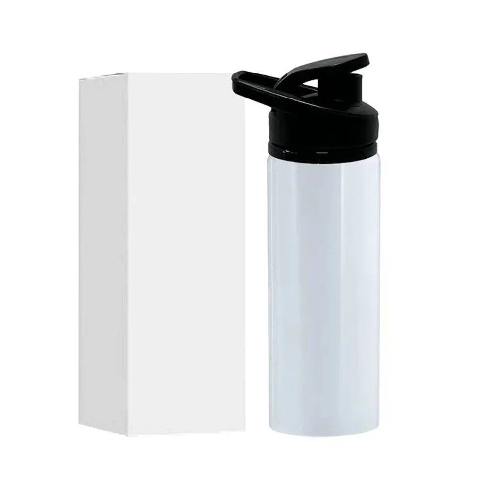 HE 60pcs 750ml White Blank Sublimation Aluminum Sports Water Bottles Heat  Press Printing Travel Water Bottle