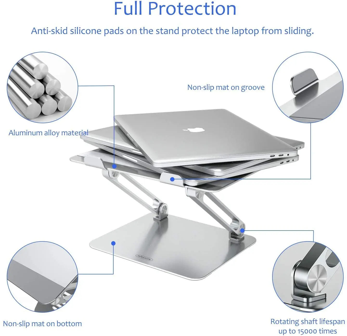 Nillkin Foldable Stand Notebook Home Laptop Riser Ergonomic 180 Degree Aluminum Modern Tablet Laptop Folding Stand