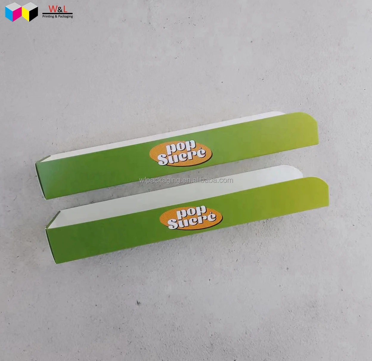 Fast Food Take Away Custom logo Printed Paper Churros Tray Holder Container Packaging Box