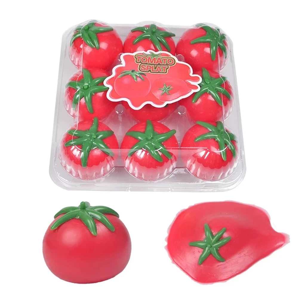 Sticky Splat Tomato Stress Relief Squeeze Ball Toy for All Ages