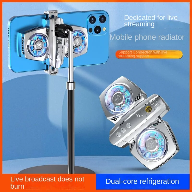 K4 Mobile Phone Live Radiator with Intelligent Temperature Control Digital Display Semiconductor Dual Engine Back Clip Mobi