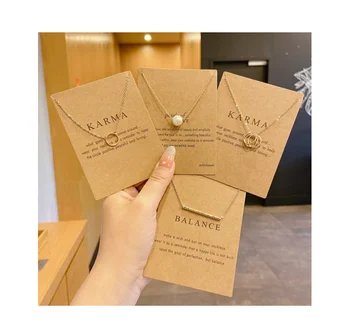 Korean Necklace Lucky Best Wishes Card Gold Plated Elephant/Dragonfly Pendant Jewelry Pendant Collarbone Chain Necklaces