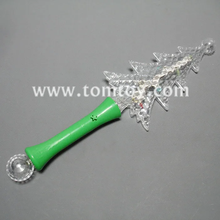Plastic Green Light Up Led Flashing Christmas Tree Wand Buy Christmas