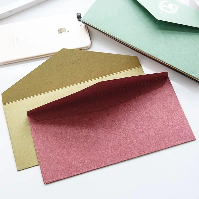 Factory Machine Made High Quality Wedding Invitation Packaging Flat Envelope Custom Print Paper Envelope for Gift Card Packing