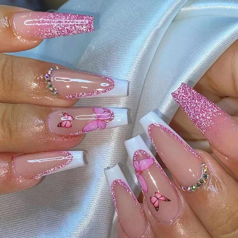 TikTok Hot Selling Products beauty supplies Long Ballerina acrylic powder wholesale presson nails accessories art