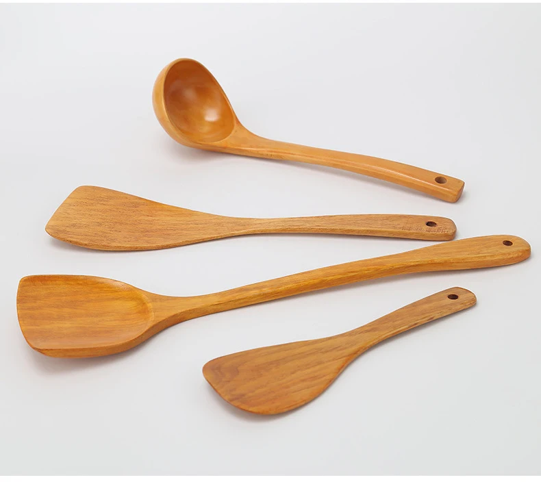 Деревянная кухонная утварь, 5 шт., экологически чистые многоразовые кухонные аксессуары, деревянная суповая ложка 2020 супермаркета, горячая распродажа