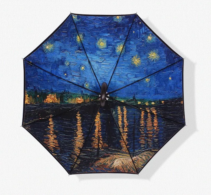 YUBO Van Gogh Artwork Sublimation Digital Printing Straight Umbrella