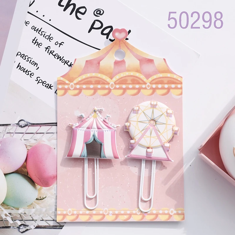 Nekoni Kawaii Stationery PVC Bookmark Reading Presents Paper Clips Fashion Paperclip for Office Stationery