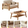 Two-seater coffee table [natural wood color]