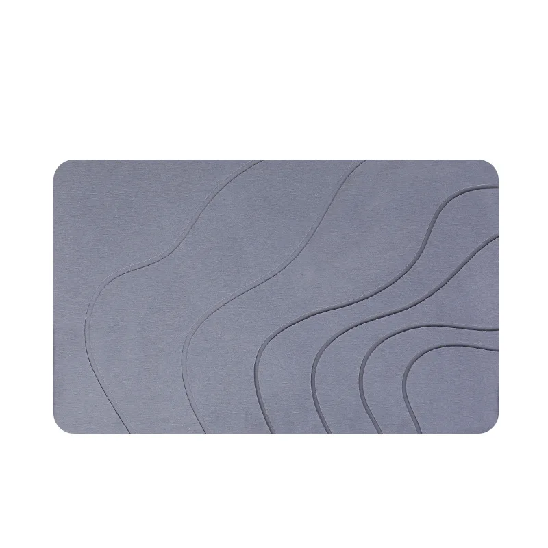 Hot Sell Environment Diatomite Material Quick Dry with Non-slip Mat Super Absorbent Solid Stone Bath Mat Hard factory