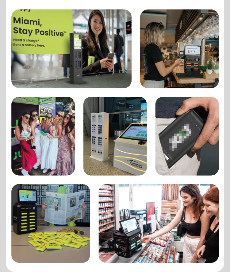 2025 New Product 8-16 Slots Stackable Power Bank Shared POS Rental Station with Touch Screen Mobile with Light Box