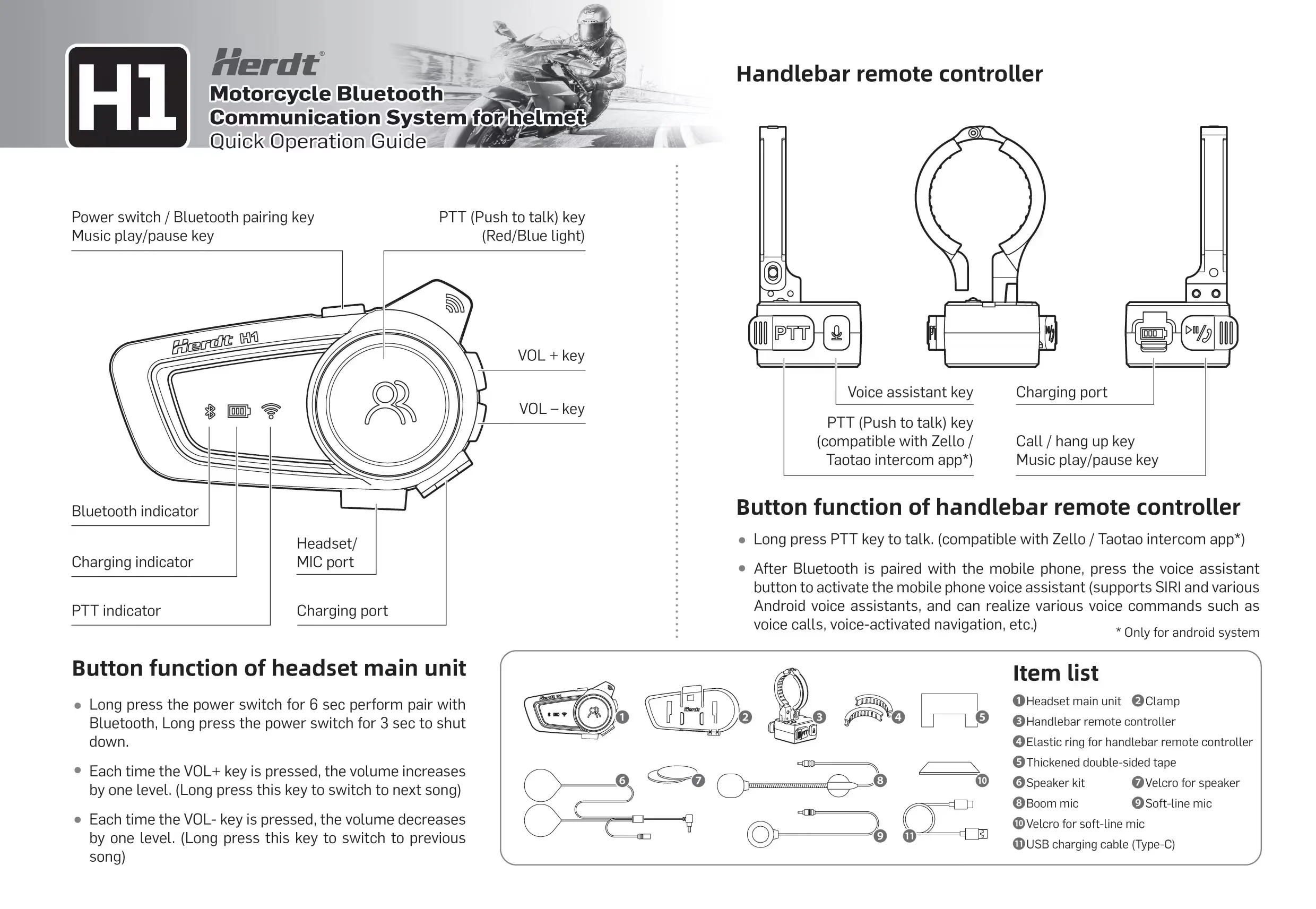 Zello App Wireless Waterproof Helmet Bt5.2 Motorcycle For Motorcycle