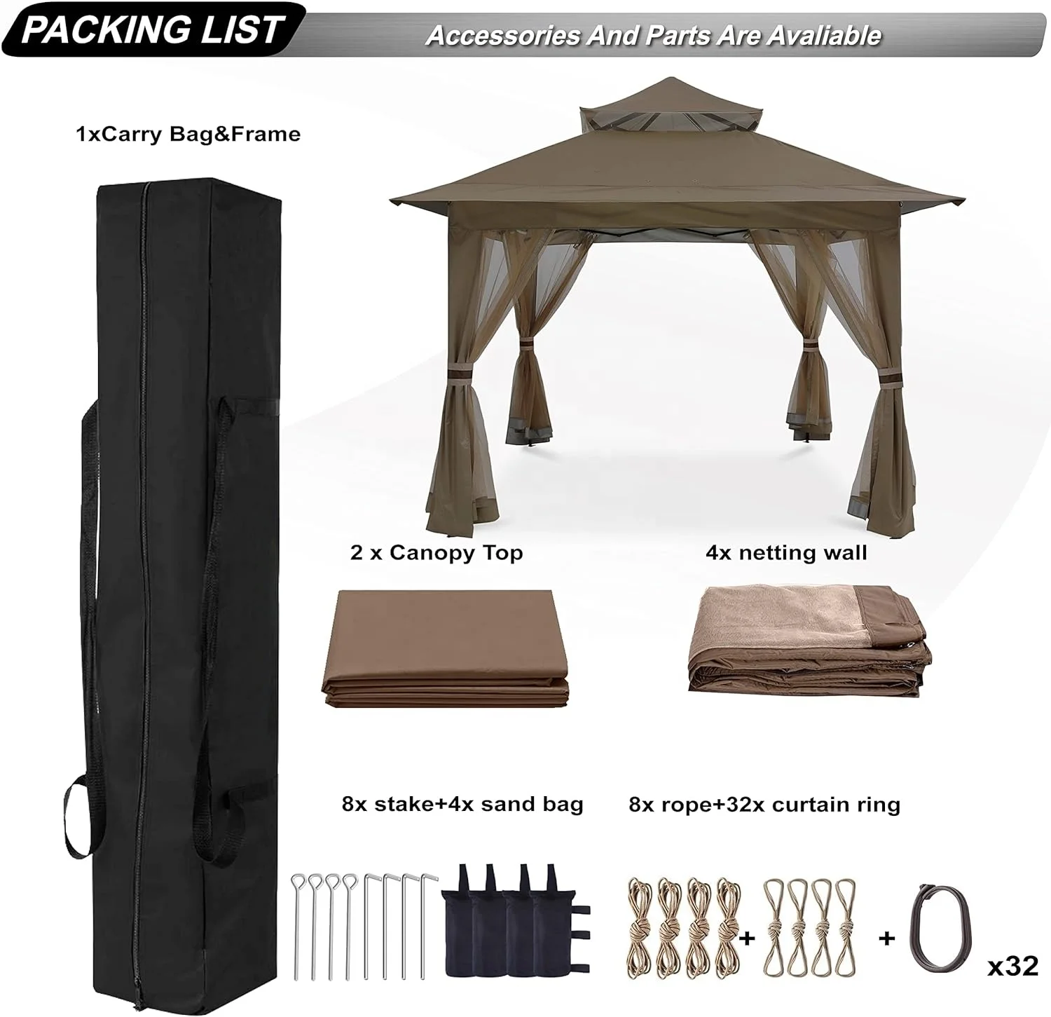 ABCCANOPY Outdoor Faltpavillon 3x3 Wasserdicht Center Lock Quick Set up Heavy Duty Marquee  Gazebo with Sides Chapiteaux Pliants