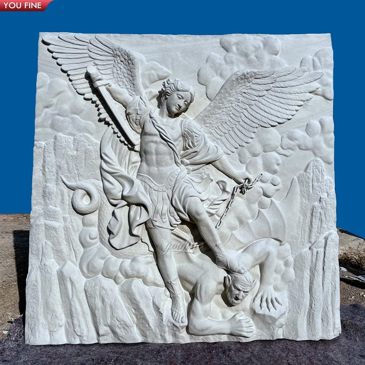 天然石手彫りカスタム大型大理石聖ミカエル大天使レリーフ| Alibaba.com