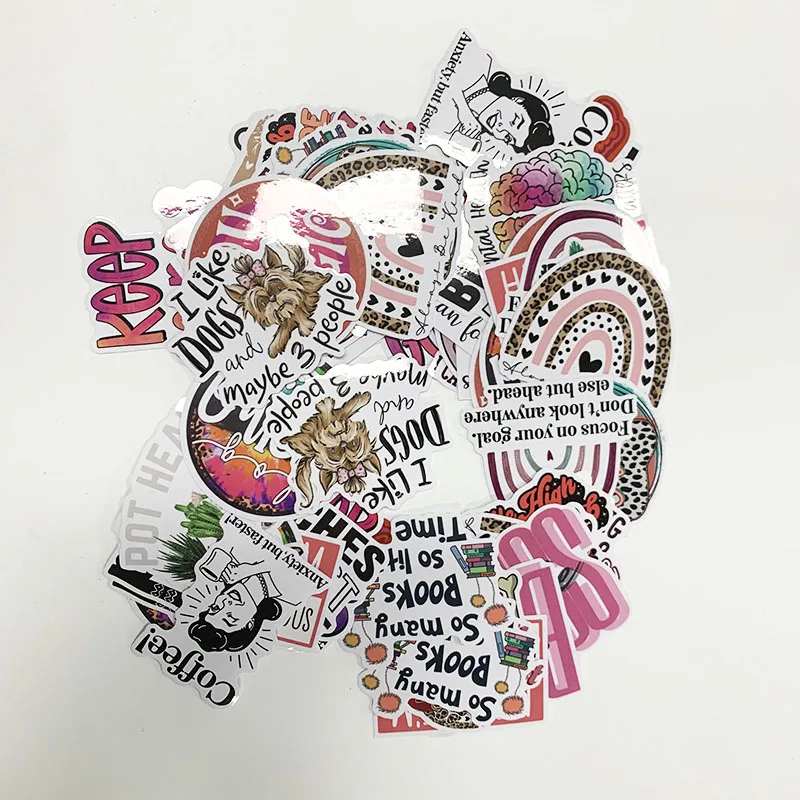 No Minimum Moq Adhesive Stickers Die Cut Logo Pvc Holographic Sticker Cartoon Self Adhesive