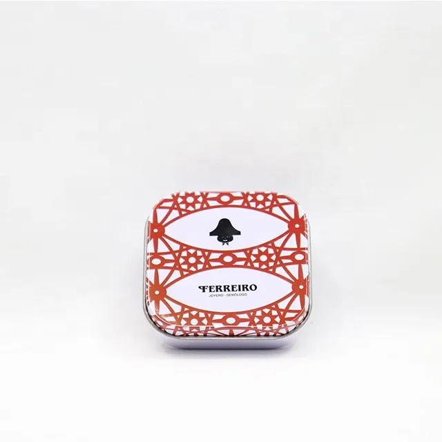 Small Square 56cm Customized Logo Printing Empty Tin Box Storage Clip Silk Scarf Jewelry Mint Metal Tinplate Packaging Tin Cans