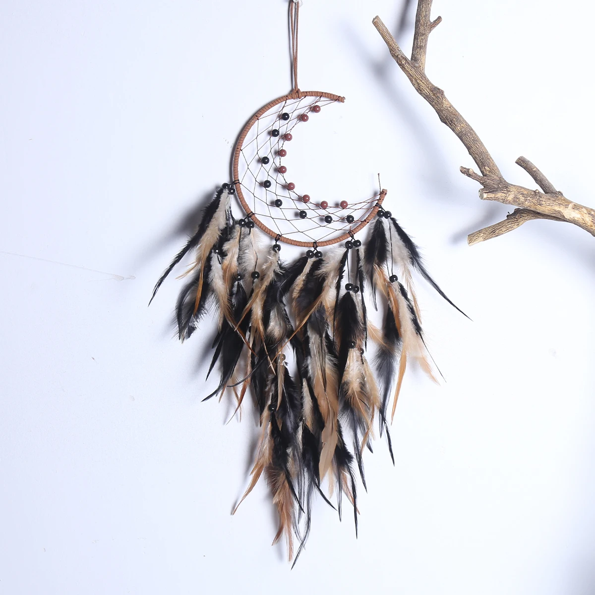 RTS Moon Dream Catcher with LED Light Handmade Dream Catcher Home Decor Accessories Hanging Pendant  Bedroom