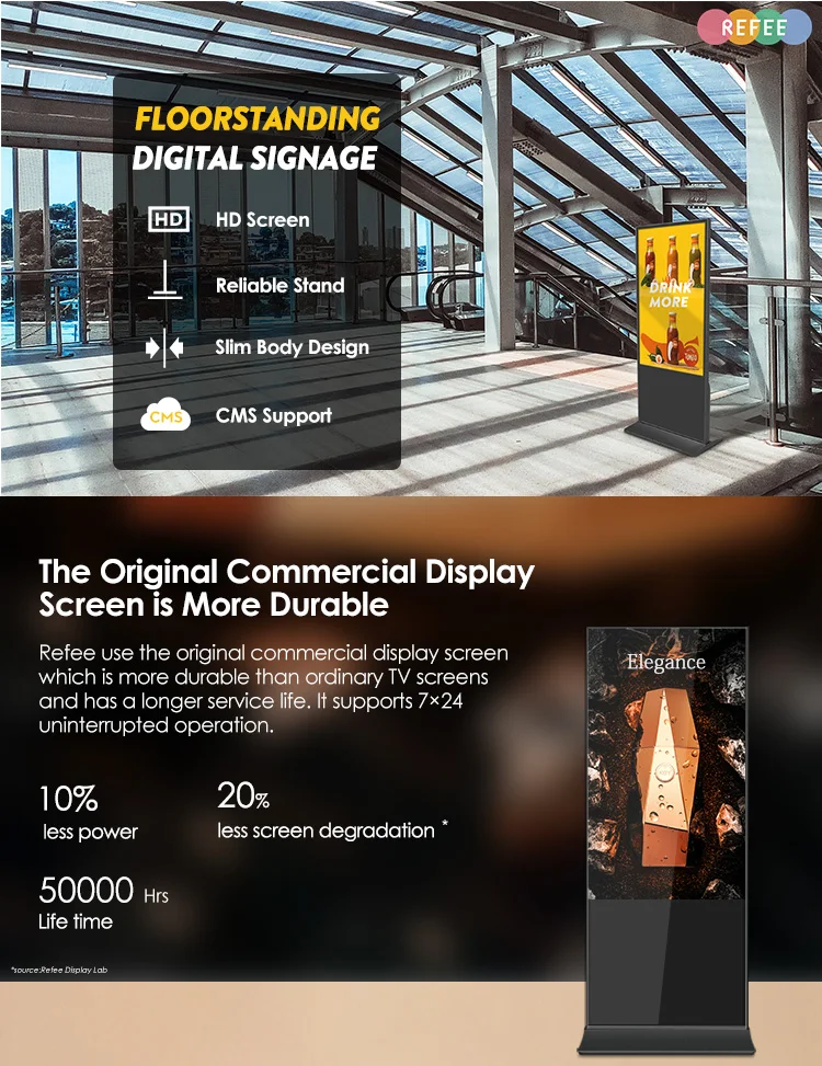 Smart 4K Digital Signage Display Kiosk Freestanding Indoor LCD ...